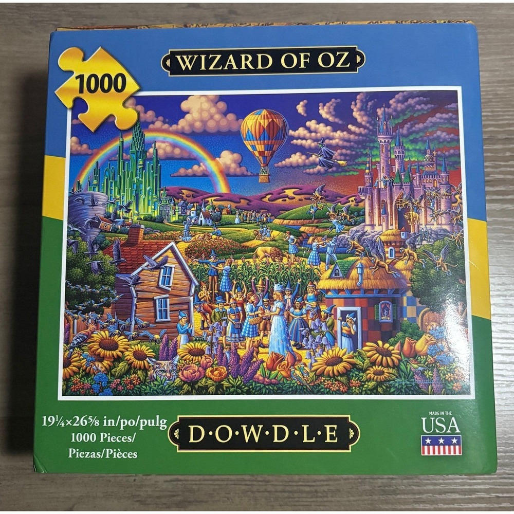 NEW Dowdle Wizard of Oz Jigsaw Puzzle 1000 Piece Multicolor with Fold-out & Bag